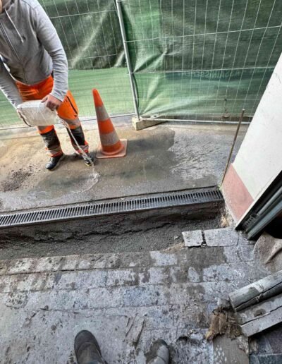 écoulement eau porte de garage