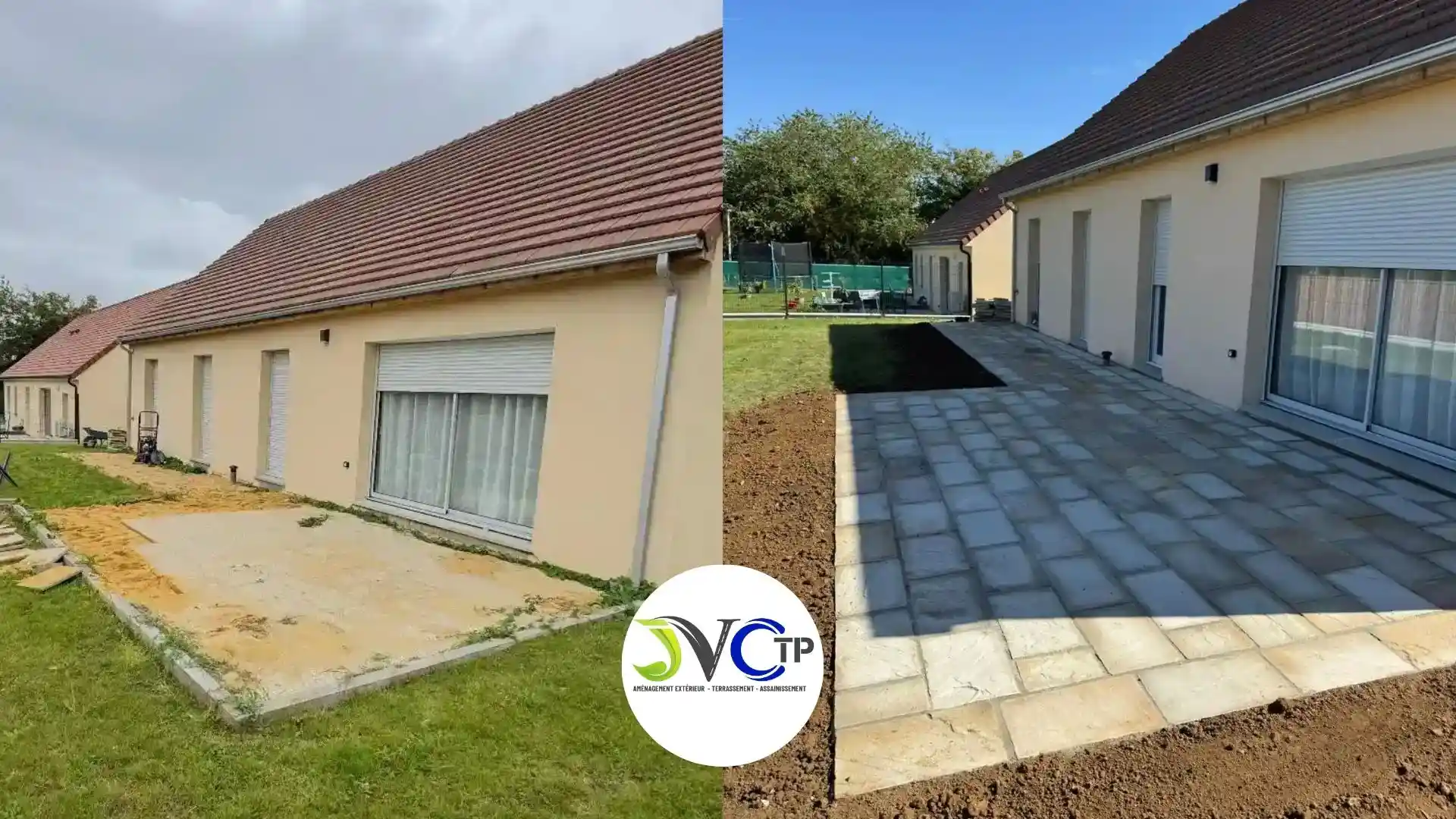 terrasse dalles sur sable par JVCTP à Coltinville terrasse dalles sur sable par JVCTP à Coltinville
