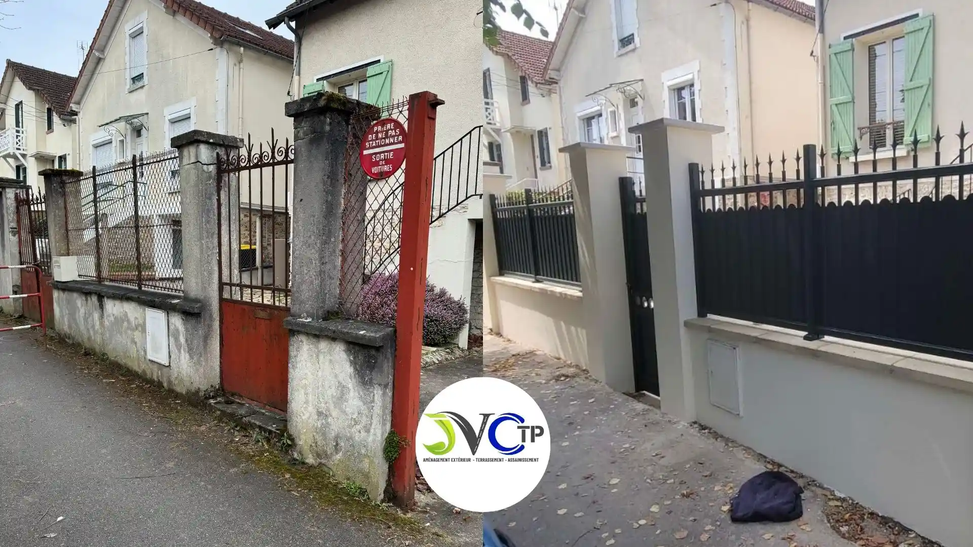 Avant Apres chantier renovation mur de cloture a rambouillet JVCTP Avant Apres chantier renovation mur de cloture a rambouillet JVCTP