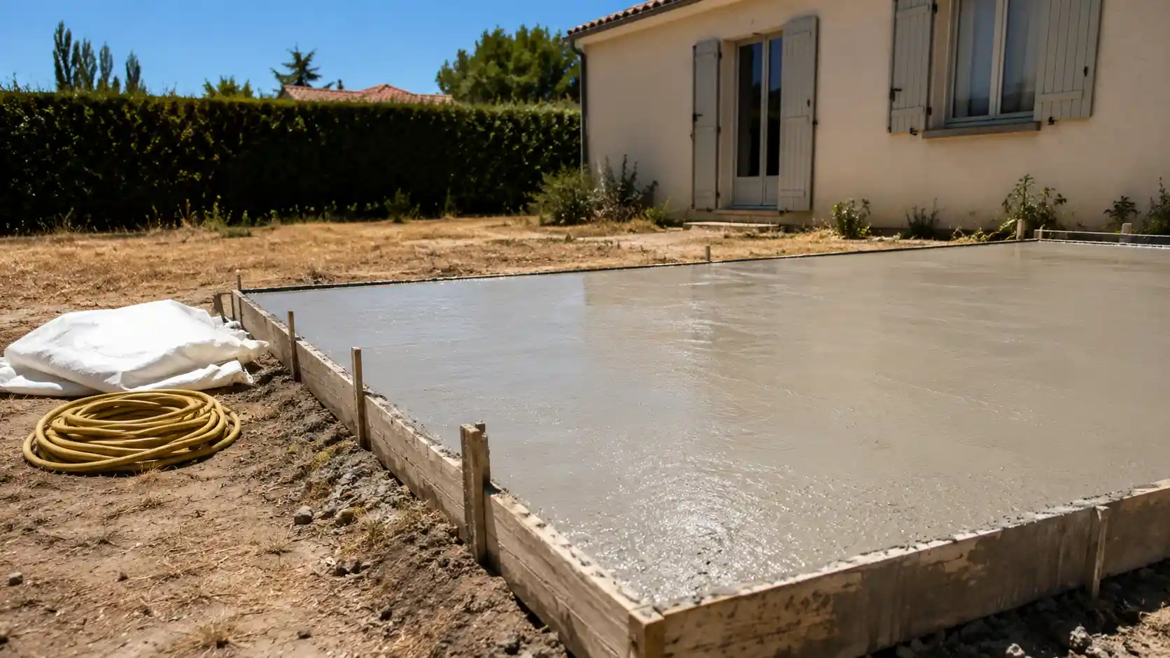 dalle beton coulee forte chaleur